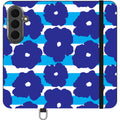 Bold Floral Blue Vegan Leather — S26 Wallet Case — Finnaij