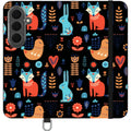 Nordic Ornament Black Vegan Leather — S26 Wallet Case — Finnaij