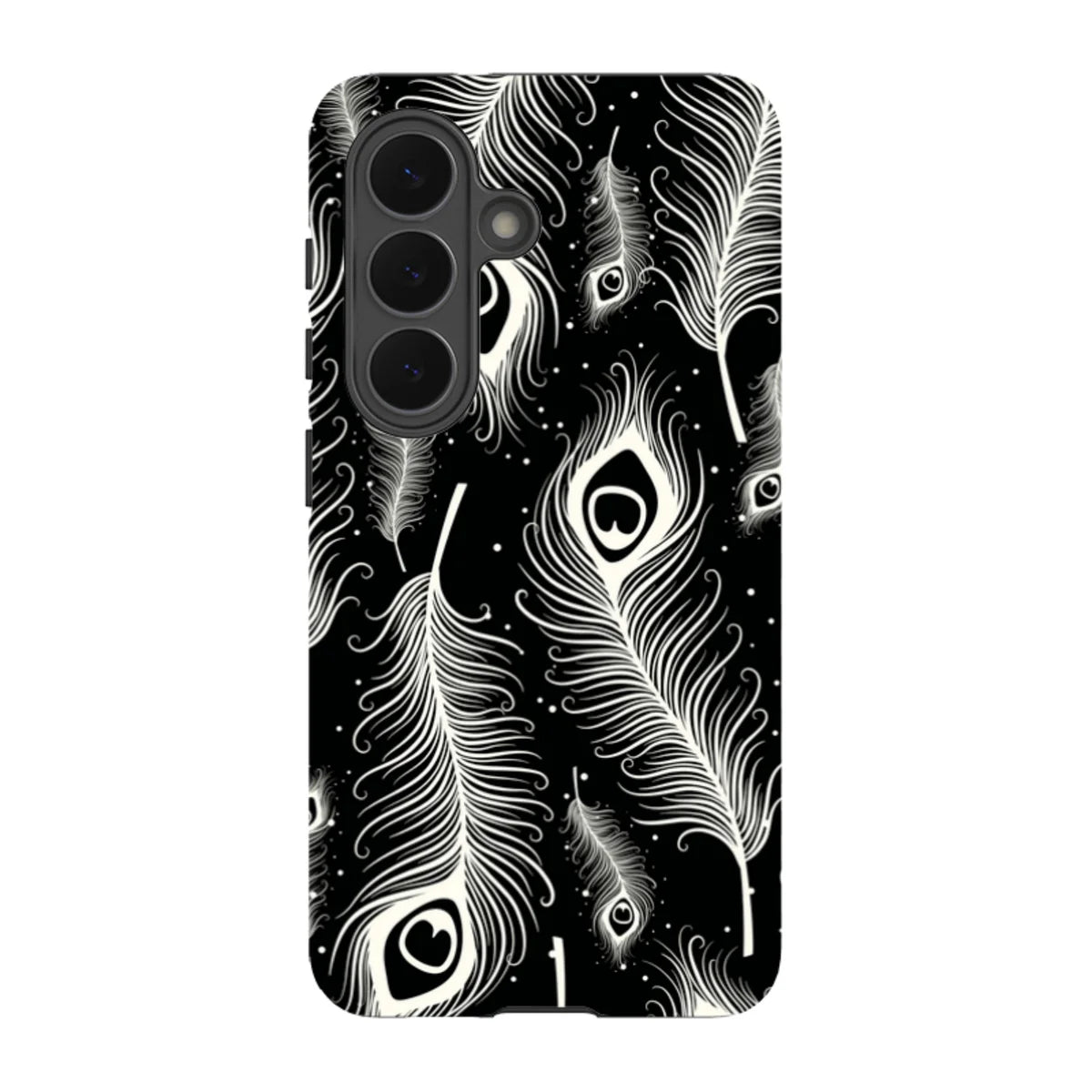Feathers in Bloom Black — S26 Tough Case — Finnaij