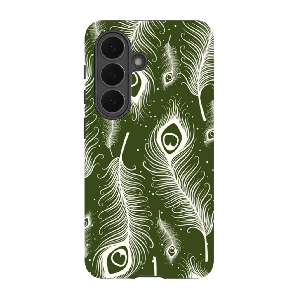 Feathers in Bloom Army Green — S26 Tough Case — Finnaij