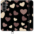 White & Black Hearts Vegan Leather — S26 Plus Wallet Case — Finnaij