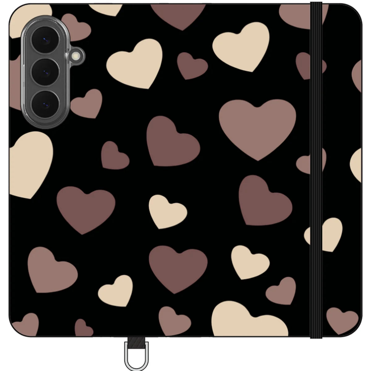 White & Black Hearts Vegan Leather — S26 Plus Wallet Case — Finnaij