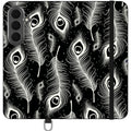 Feathers in Bloom Black — S26 Plus Wallet Case — Finnaij