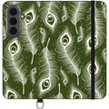 Feathers in Bloom Army Green — S26 Plus Wallet Case — Finnaij