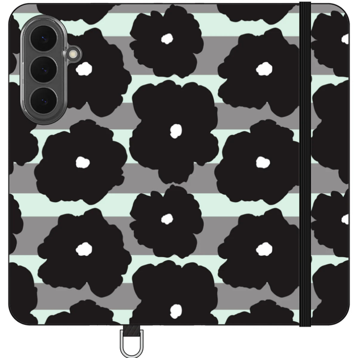 Bold Floral Black — S26 Plus Wallet Case — Finnaij