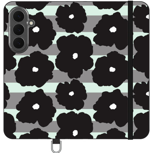 Bold Floral Black — S26 Plus Wallet Case — Finnaij