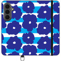 Bold Floral Blue Vegan Leather — S26 Plus Wallet Case — Finnaij