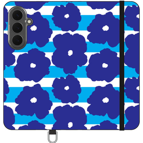 Bold Floral Blue Vegan Leather — S26 Plus Wallet Case — Finnaij