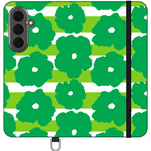 Bold Floral Green Vegan Leather — S26 Plus Wallet Case — Finnaij