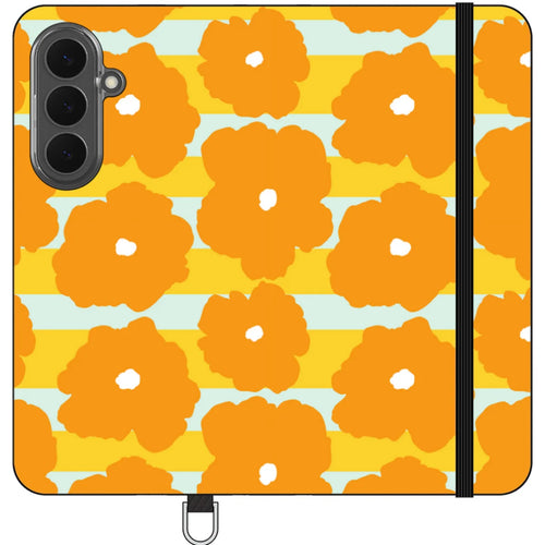 Bold Floral Orange — S26 Plus Wallet Case — Finnaij