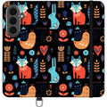 Nordic Ornament Black Vegan Leather — S26 Plus Wallet Case — Finnaij