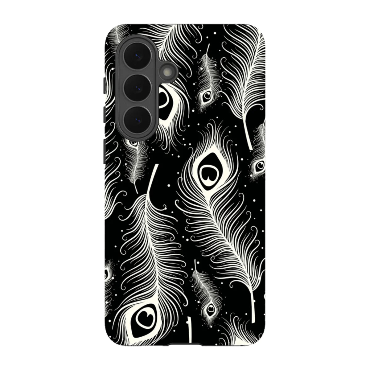 Feathers in Bloom Black — S26 Plus Tough Case — Finnaij