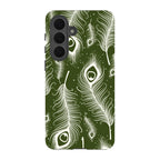 Feathers in Bloom Army Green — S26 Plus Tough Case — Finnaij