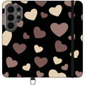White & Black Hearts Vegan Leather — S26 Ultra Wallet Case — Finnaij