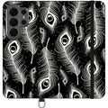 Feathers in Bloom Black — S26 Ultra Wallet Case — Finnaij