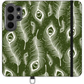 Feathers in Bloom Army Green — S26 Ultra Wallet Case — Finnaij