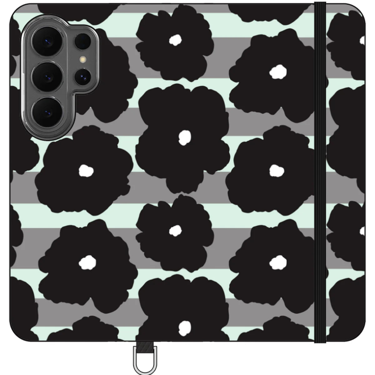 Bold Floral Black — S26 Ultra Wallet Case — Finnaij