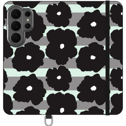 Bold Floral Black — S26 Ultra Wallet Case — Finnaij
