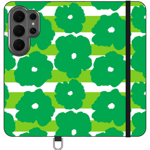 Bold Floral Green Vegan Leather — S26 Ultra Wallet Case — Finnaij