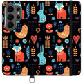 Nordic Ornament Black Vegan Leather — S26 Ultra Wallet Case — Finnaij