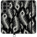 Feathers in Bloom Black — Apple Folio Wallet Case — Finnaij