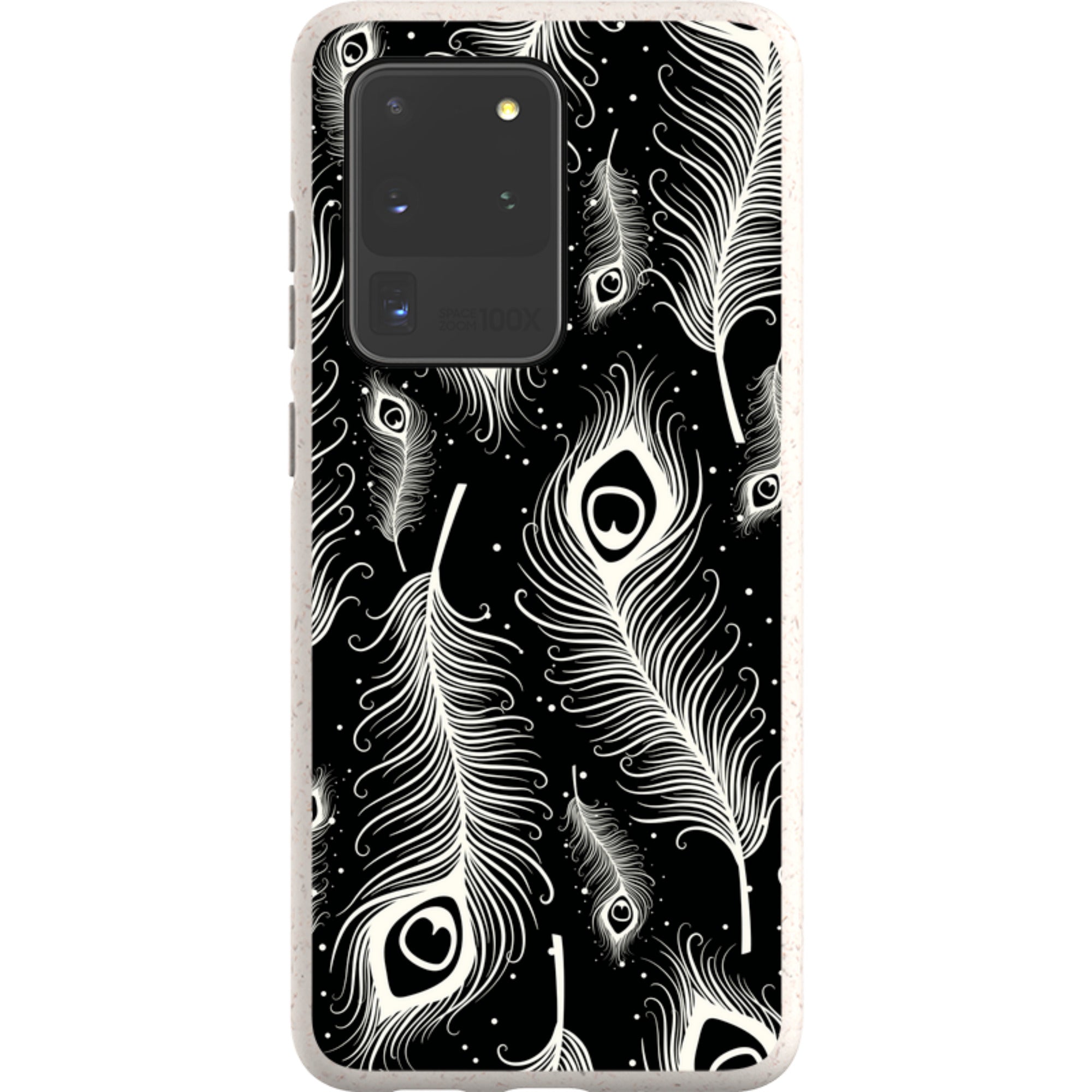 Feathers in Bloom Black — Samsung Galaxy Bio-degradable Case — Finnaij