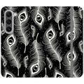 Feathers in Bloom Black — Apple Folio Wallet Case — Finnaij