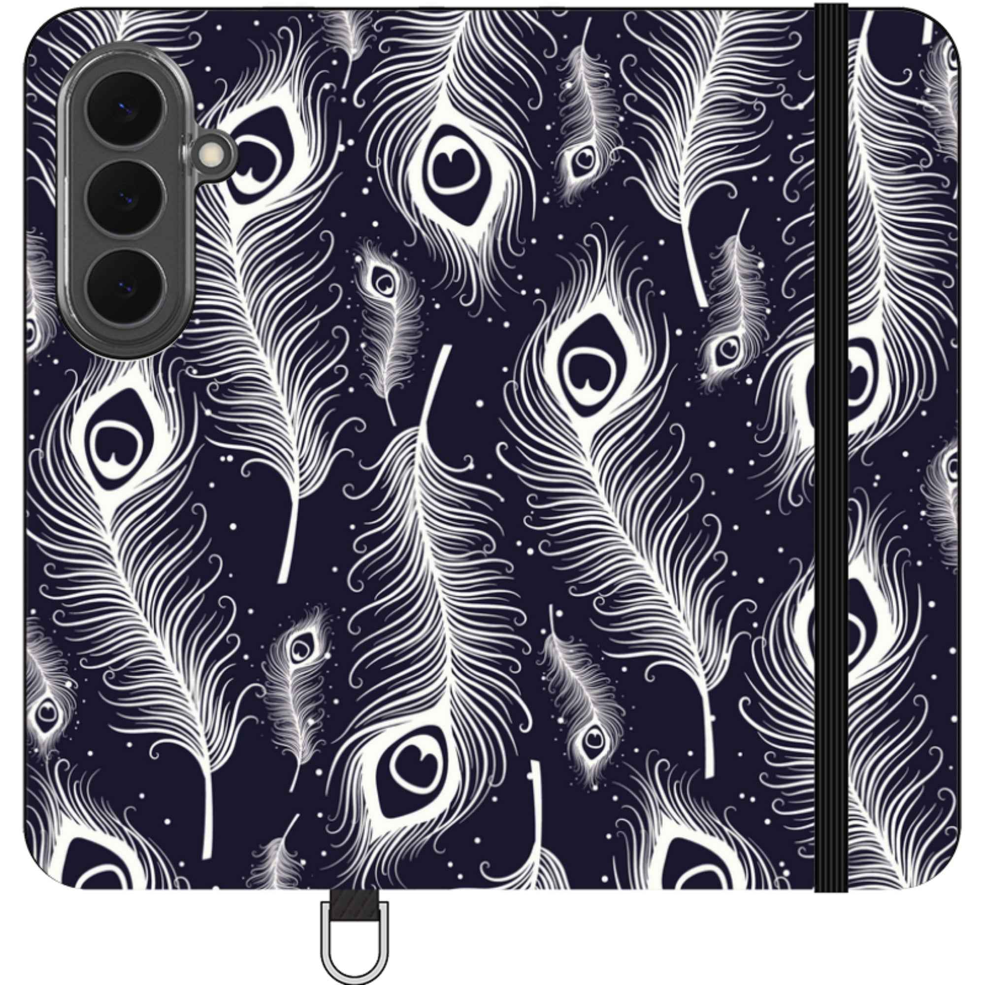 Feathers in Bloom — Apple Vegan Leather Folio Wallet Case — Finnaij