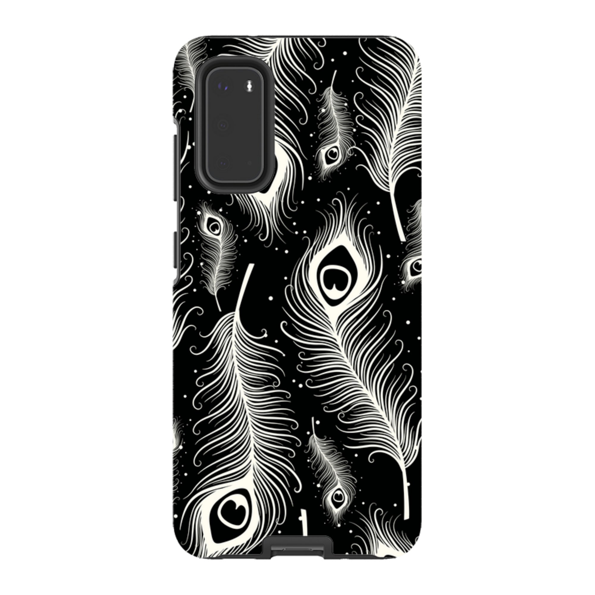 Feathers in Bloom Black - Samsung Tough Case