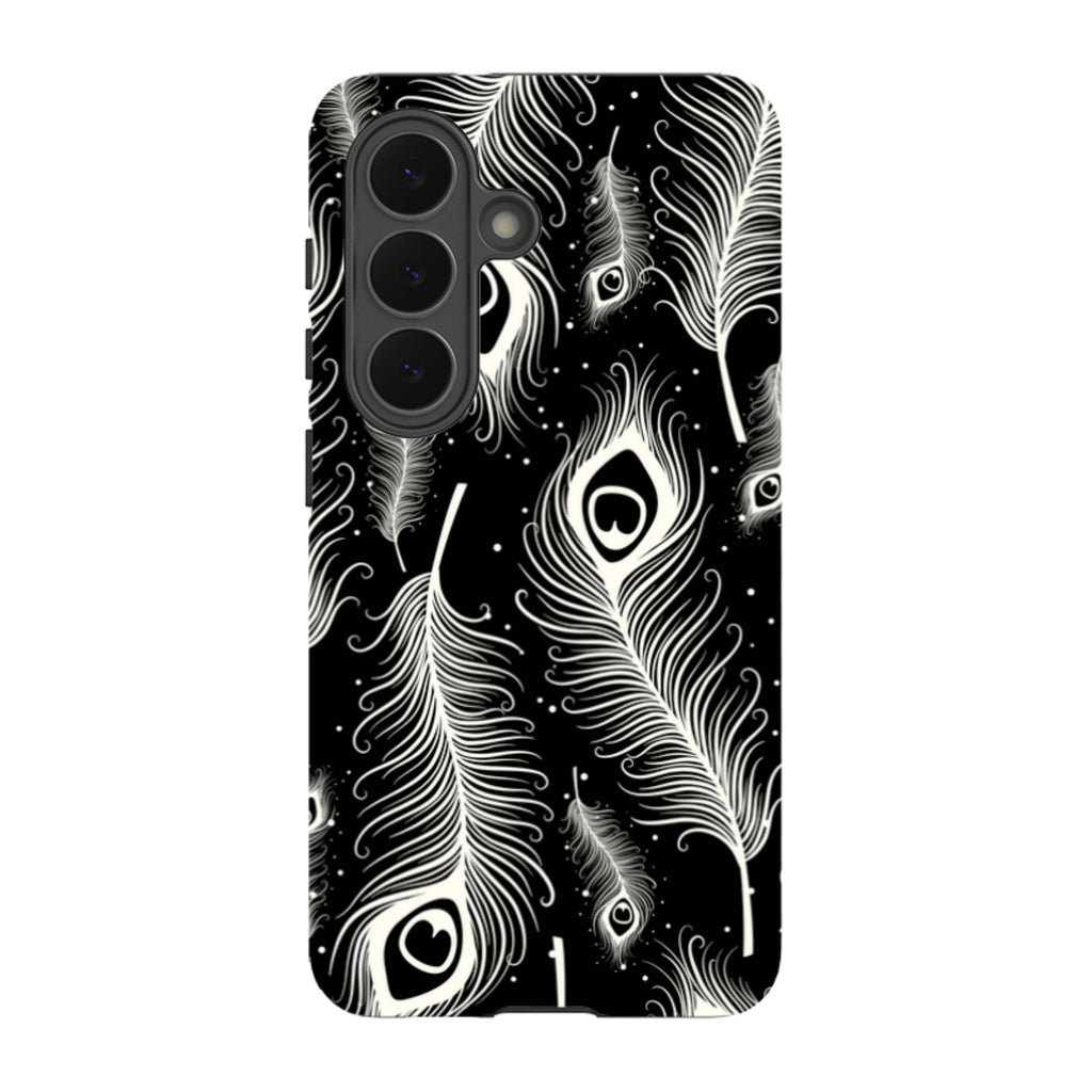 Feathers in Bloom Black — Tough Case for Samsung Galaxy — Finnaij