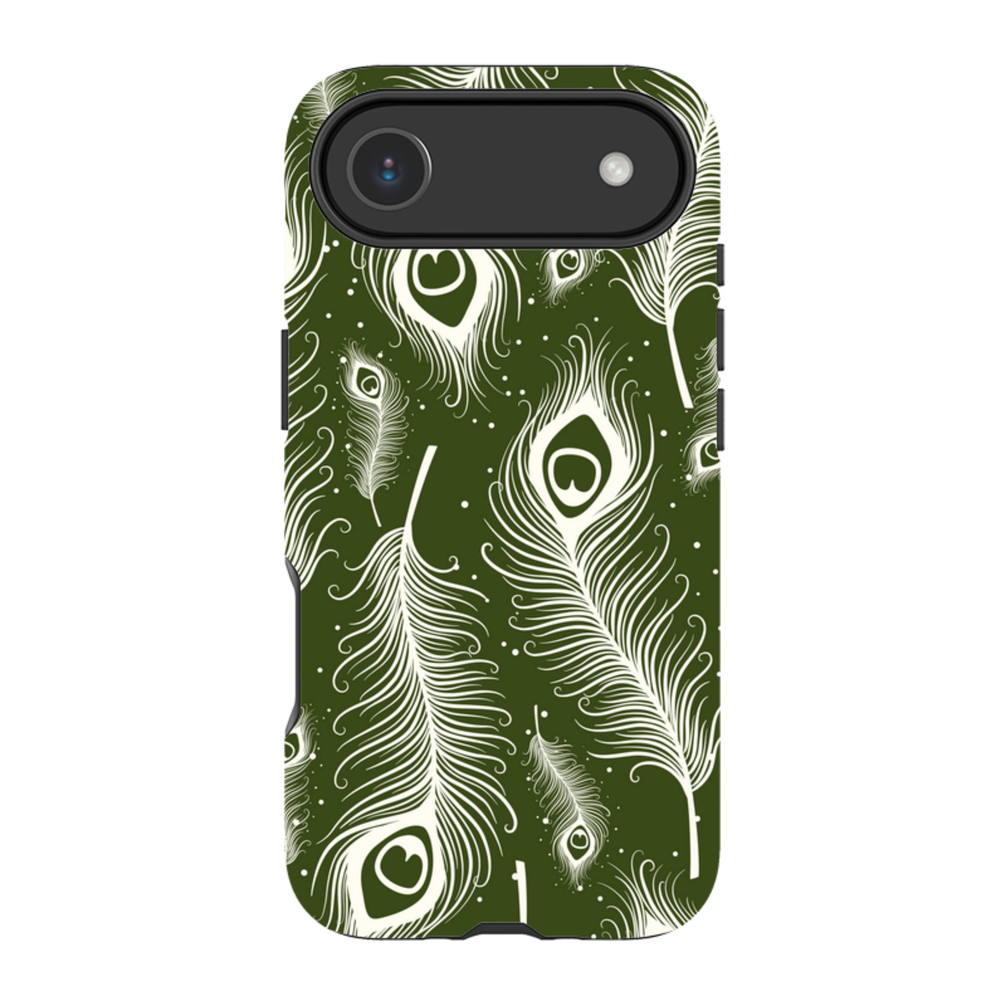 Feathers in Bloom Army Green — Apple iPhone Magsafe Tough Case — Finnaij