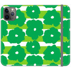 Bold Floral Green Vegan Leather — iPhone 11 Pro Wallet Case — Finnaij