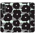Bold Floral Black — Apple Folio Wallet Case — Finnaij
