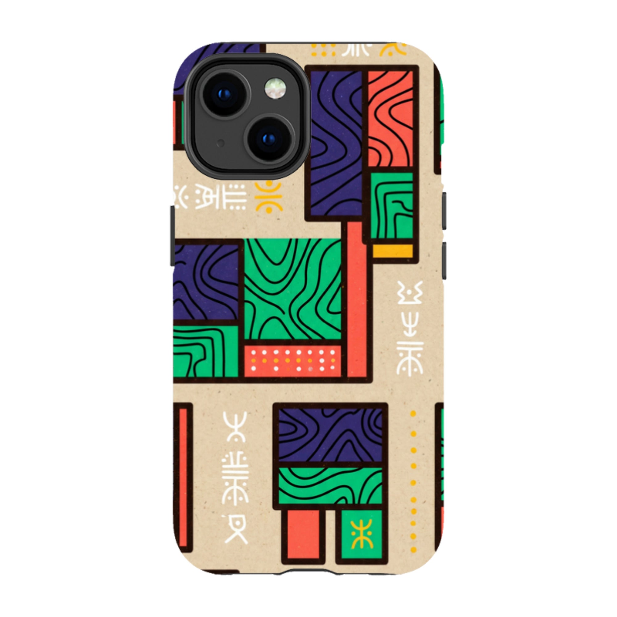 Ankara Blocks on Sand by Ada Okoye - iPhone Tough Case