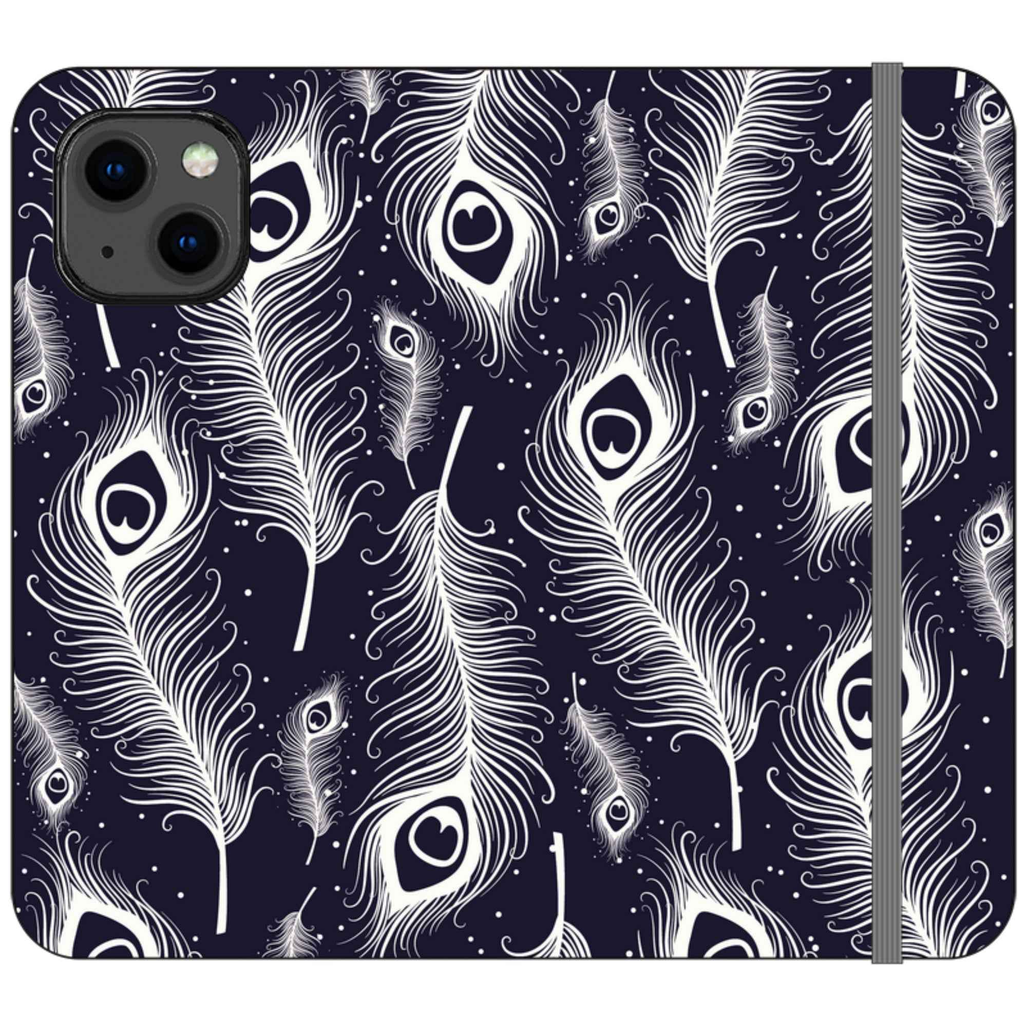 Feathers in Bloom Vegan Leather — iPhone 13 Wallet Case — Finnaij
