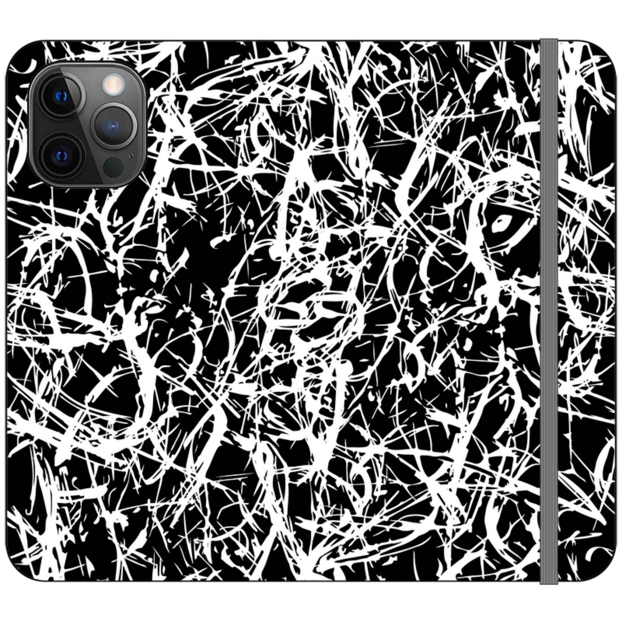 Black-White Grunge — iPhone 12 Pro Max Wallet Case — Finnaij
