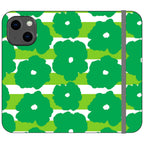 Bold Floral Green Vegan Leather — iPhone 13 Mini Wallet Case — Finnaij
