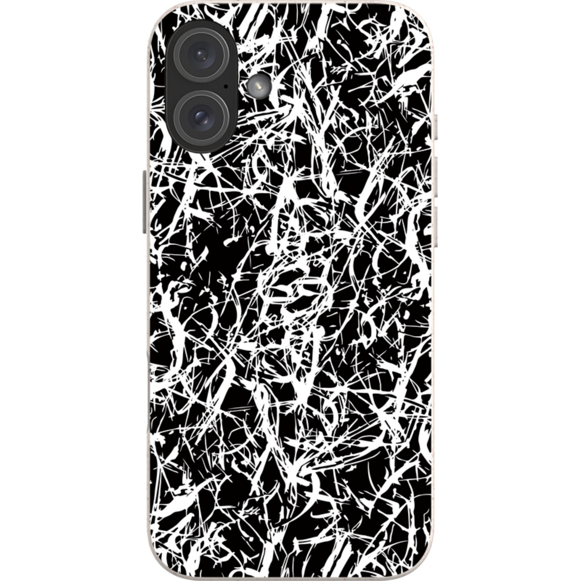 Black-White Grunge — iPhone 16 Plus iPhone Bio-degradable Case — Finnaij