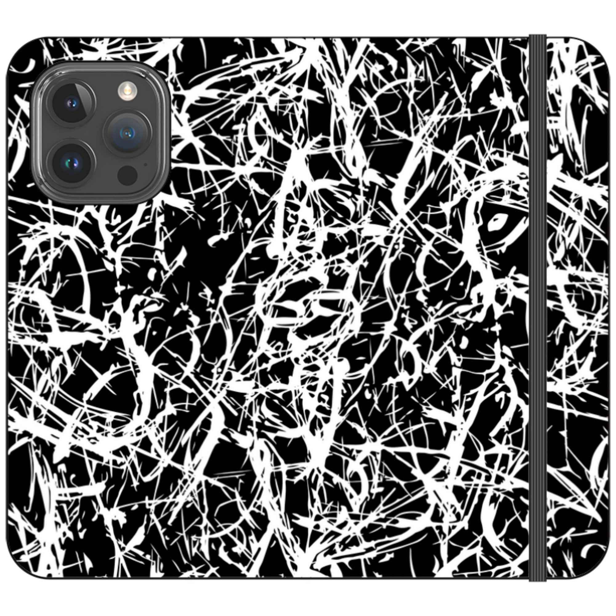 Black-White Grunge — iPhone 15 Pro Max Wallet Case — Finnaij