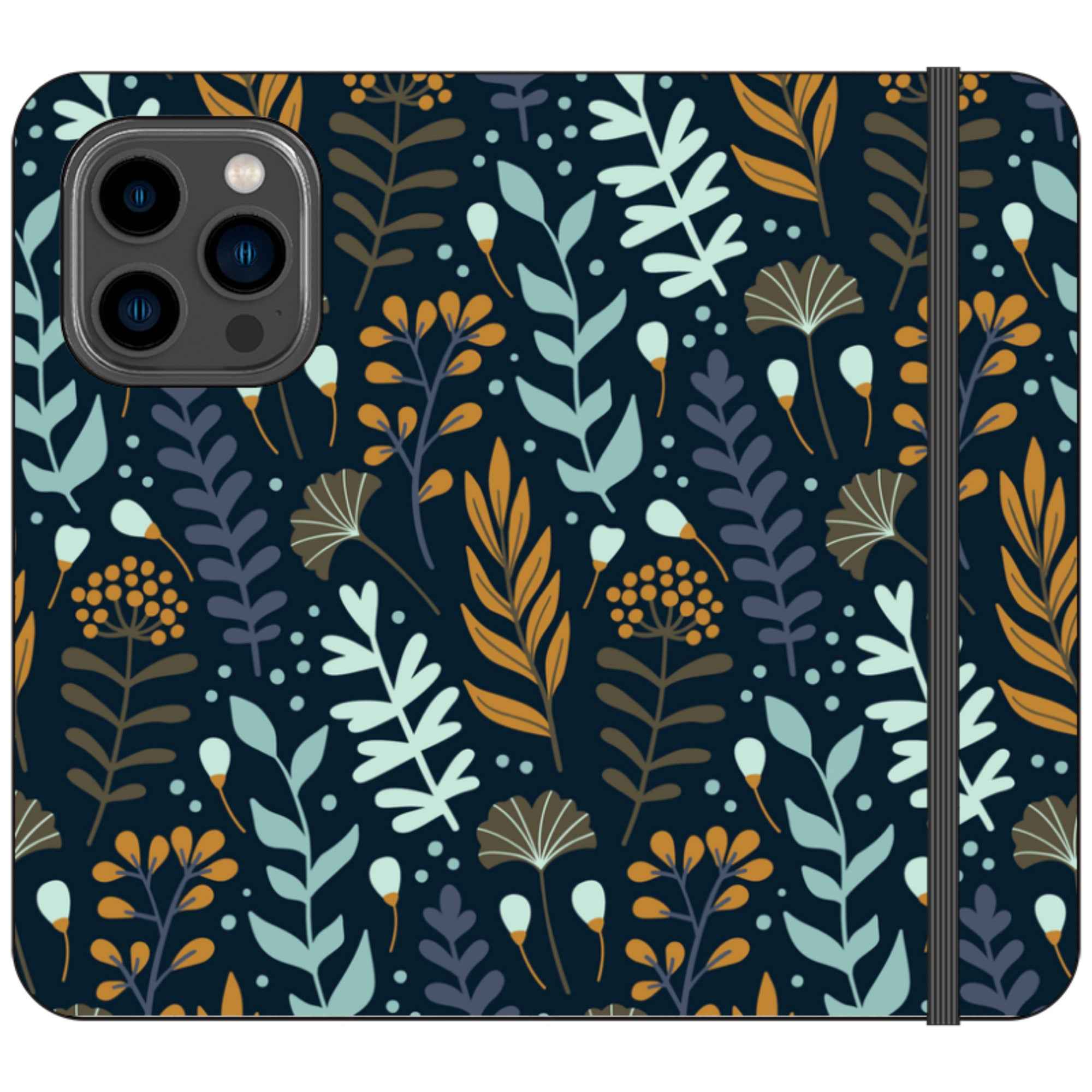 Wild Floral Vegan Leather — iPhone 14 Pro Wallet Case — Finnaij