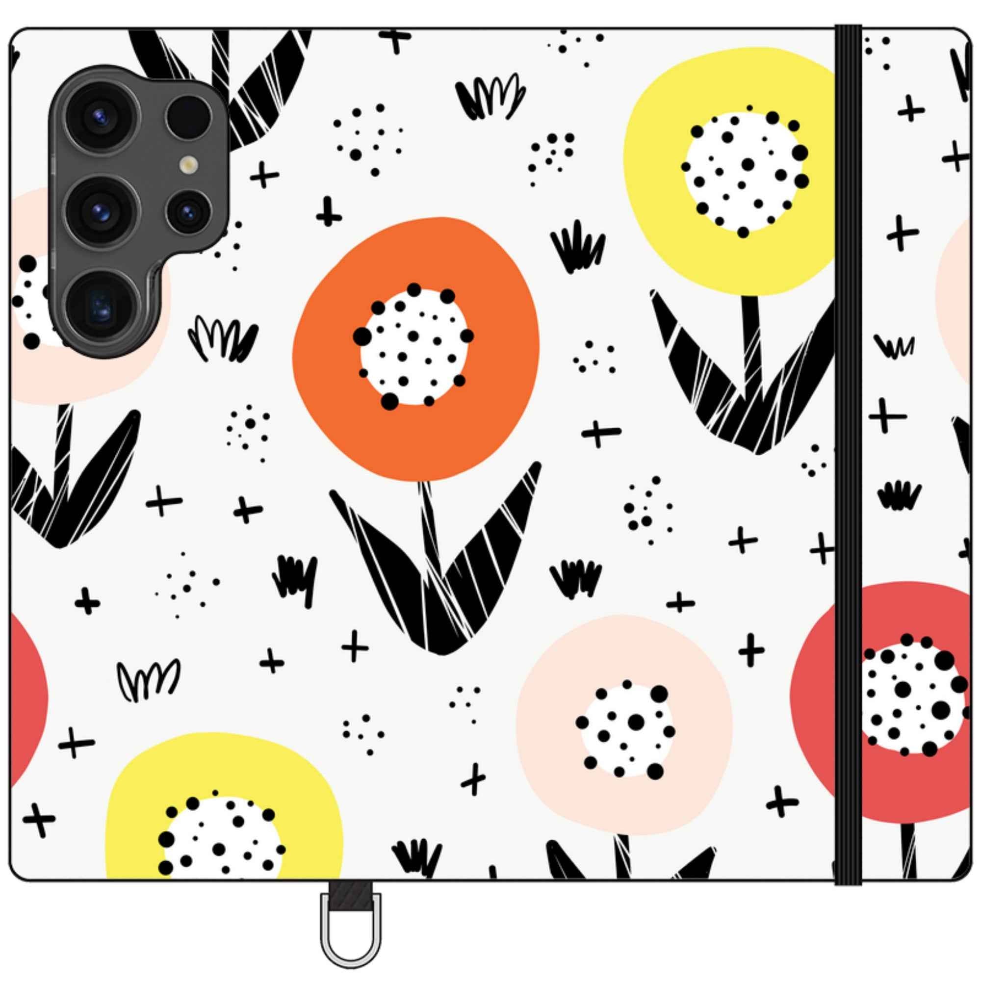 Botanical Doodle — Apple Folio Wallet Phone Case — Finnaij