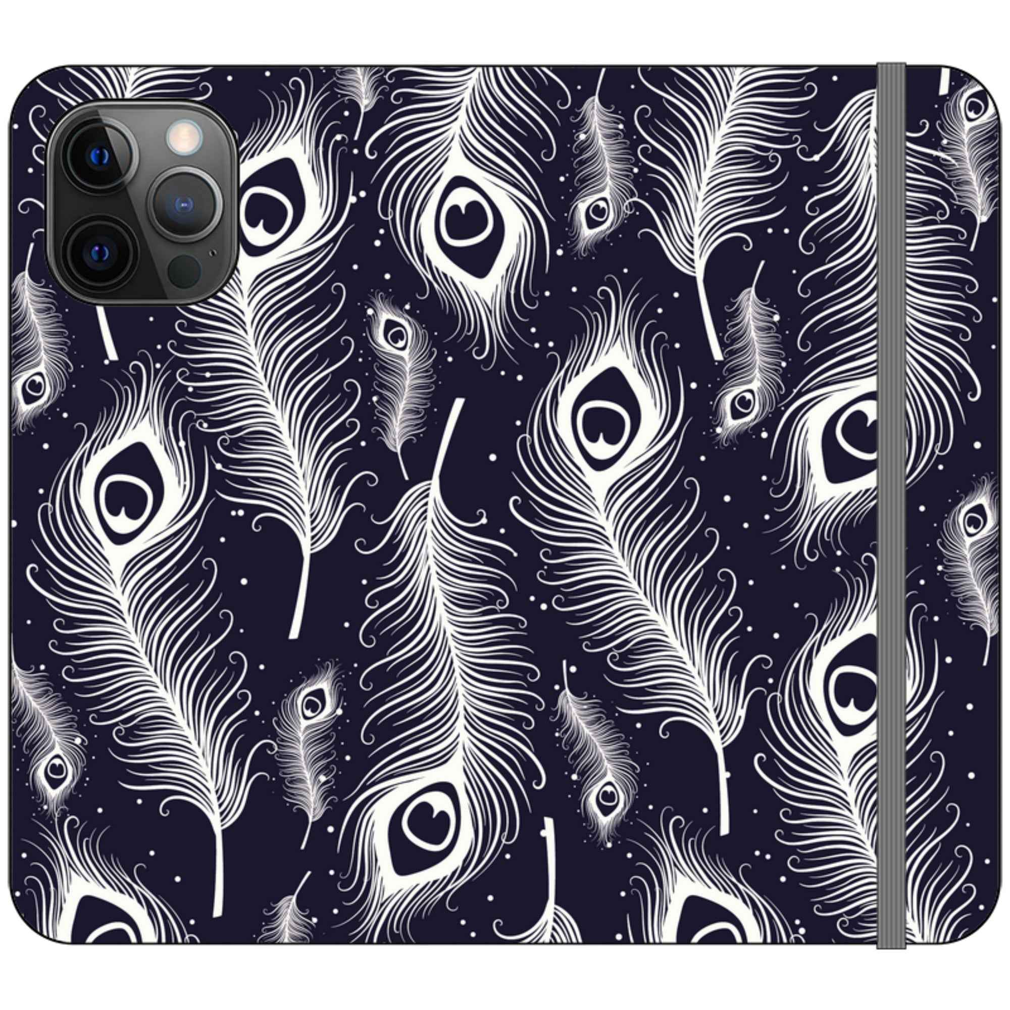 Feathers in Bloom Vegan Leather — iPhone 12 Pro Max Wallet Case — Finnaij