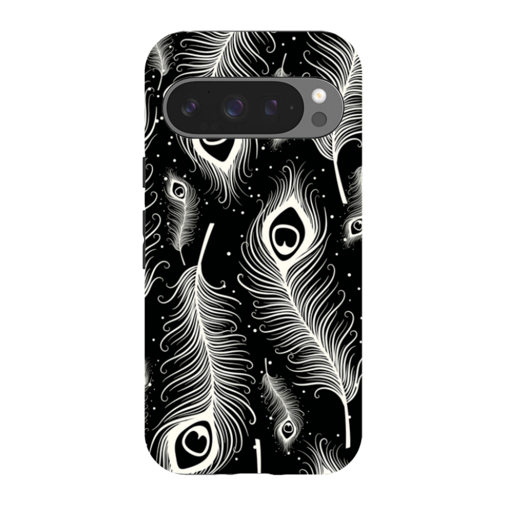 Feathers in Bloom Black — Google Tough Case — Finnaij