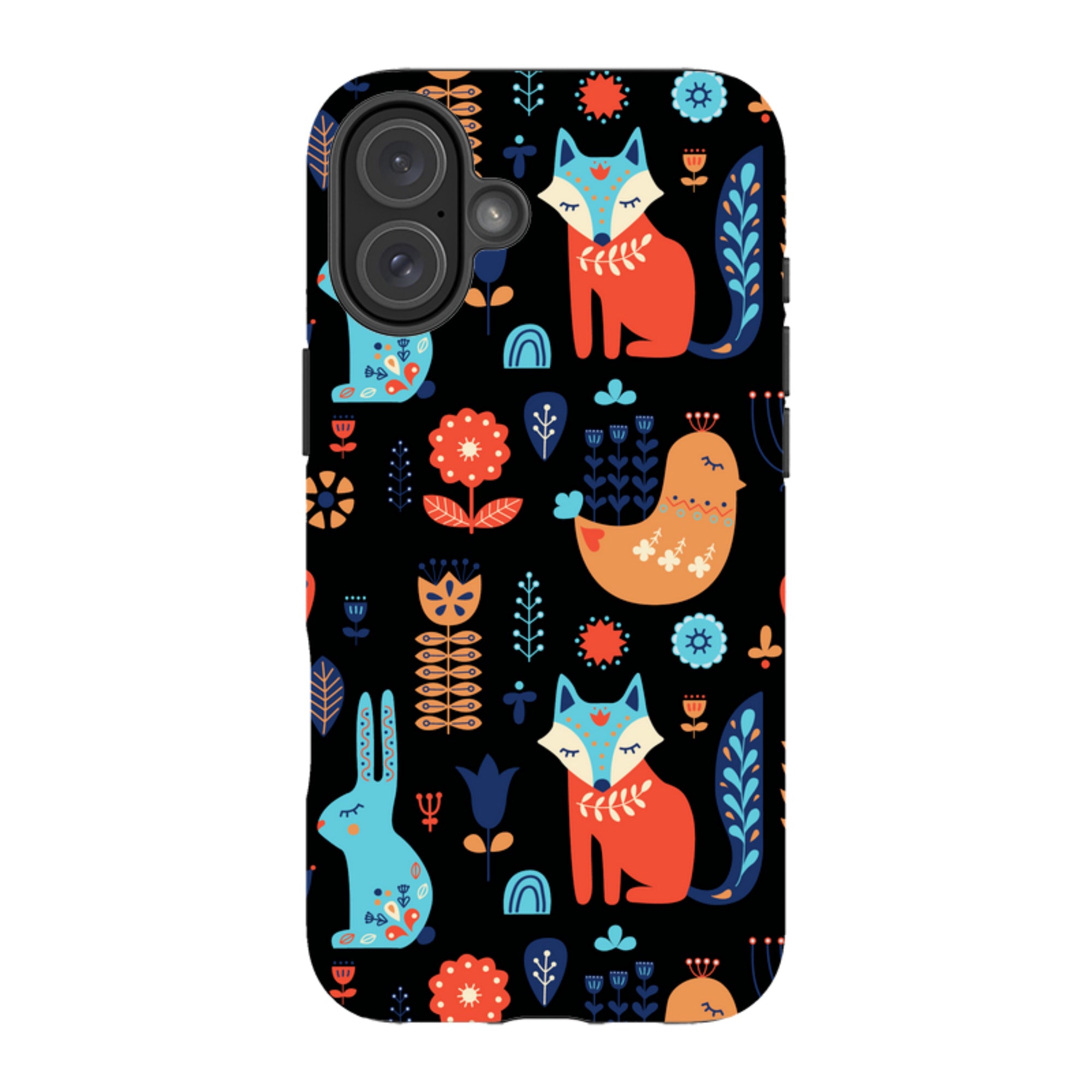 Nordic Ornament Black — iPhone 16 Plus Magsafe Tough Case — Finnaij
