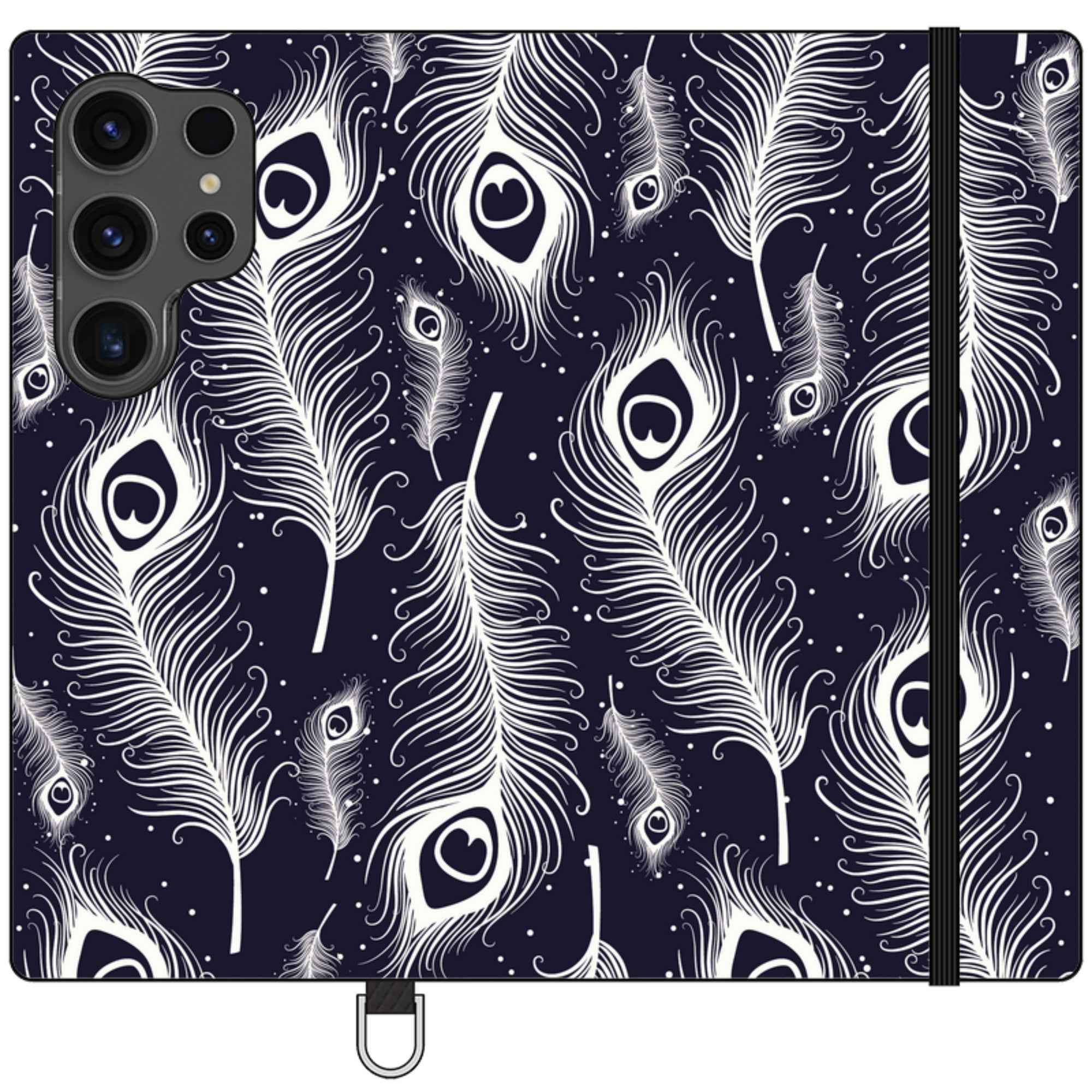 Feathers in Bloom — Apple Vegan Leather Folio Wallet Case — Finnaij