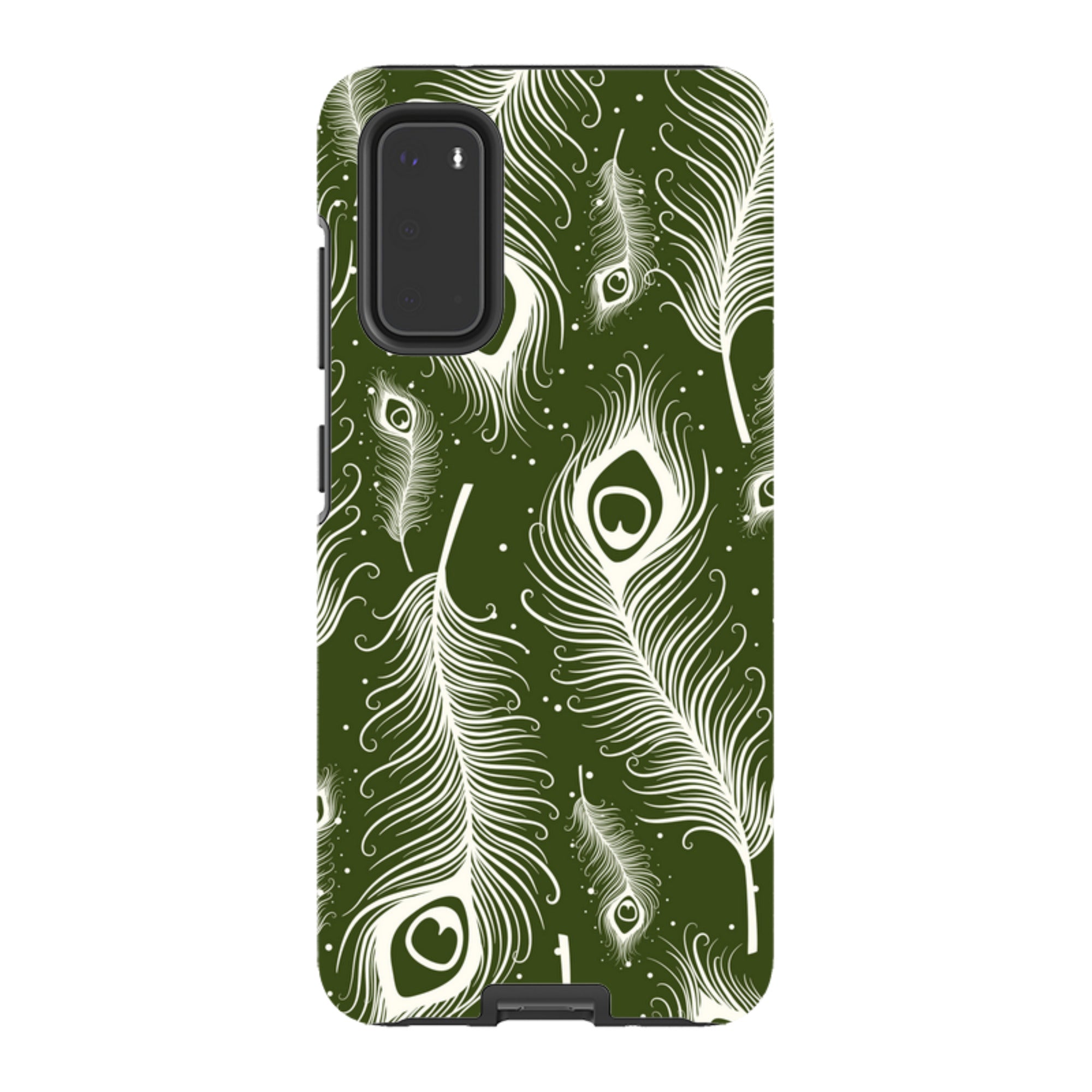 Feathers in Bloom Army Green - Samsung Tough Case