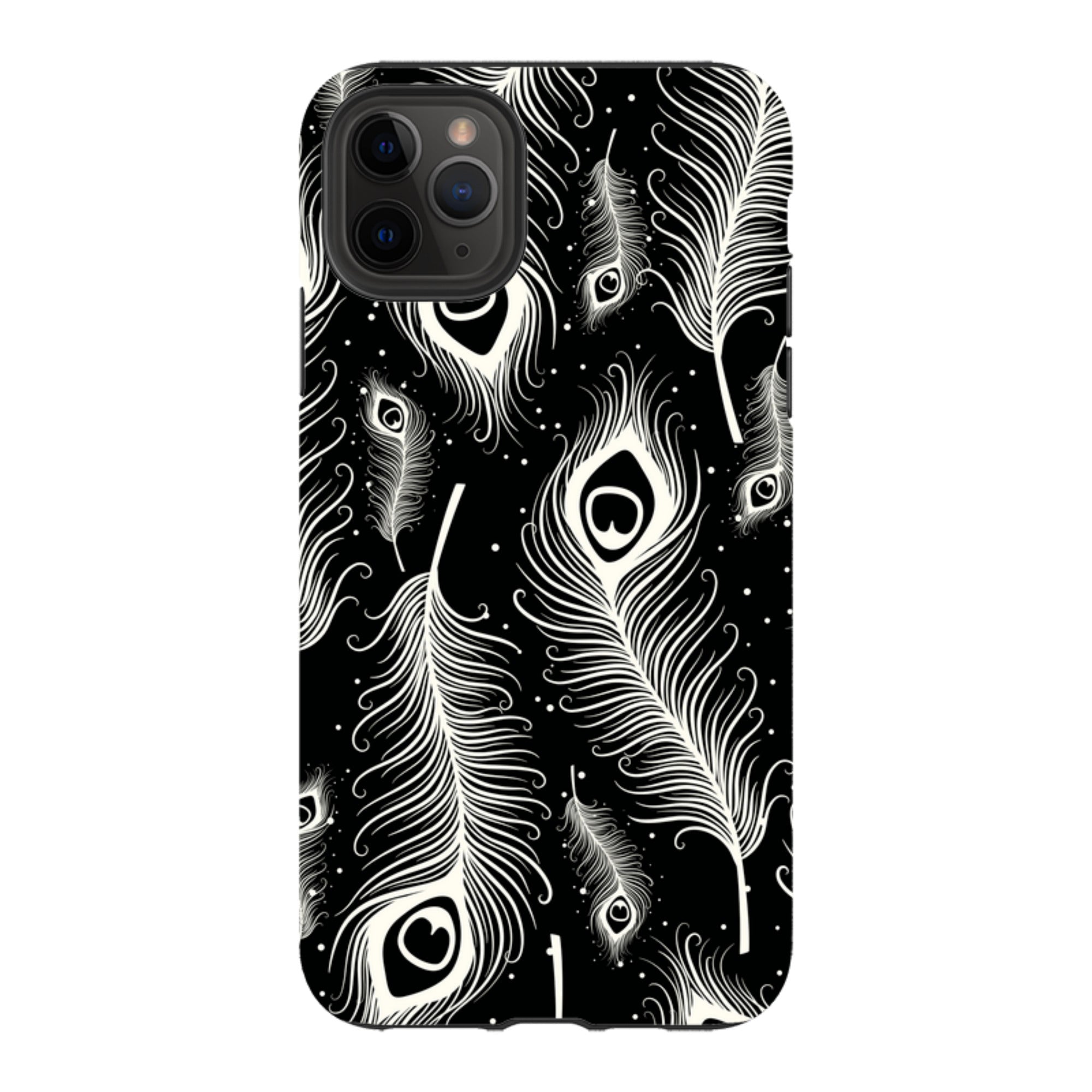 Feathers in Bloom Black - iPhone Tough Case