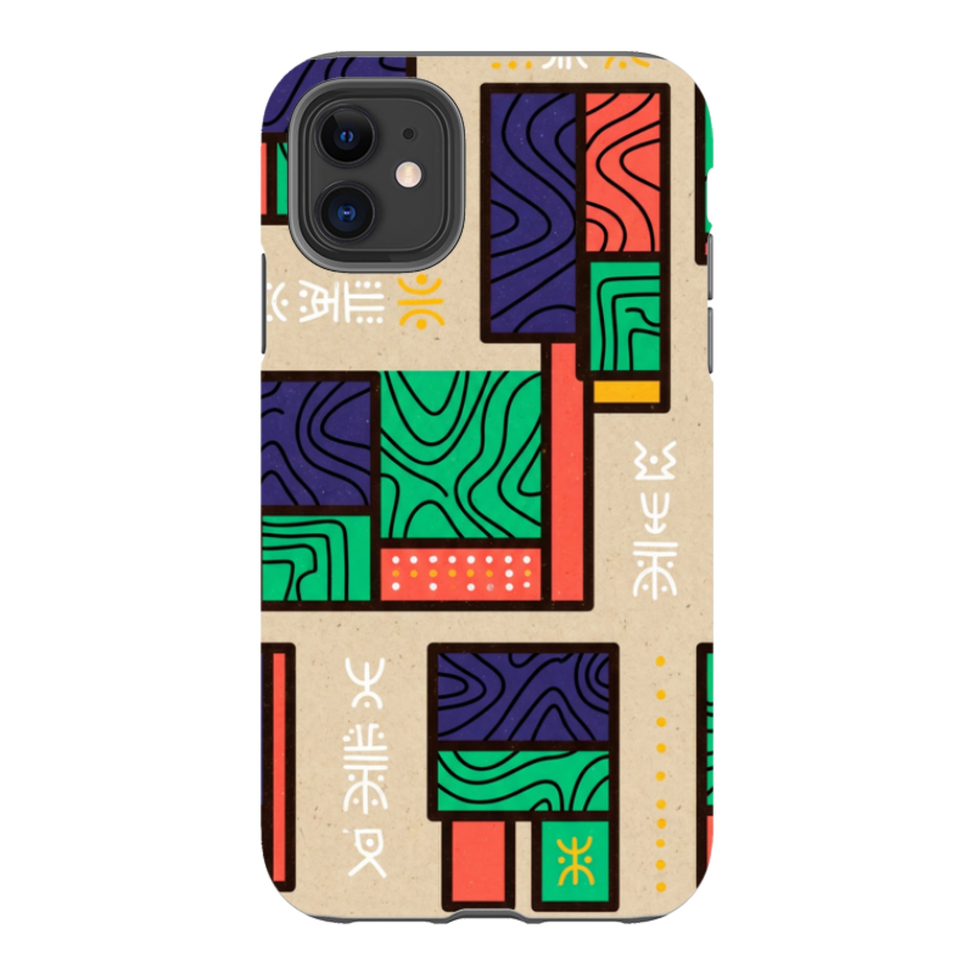 Ankara Blocks on Sand by Ada Okoye - iPhone Tough Case