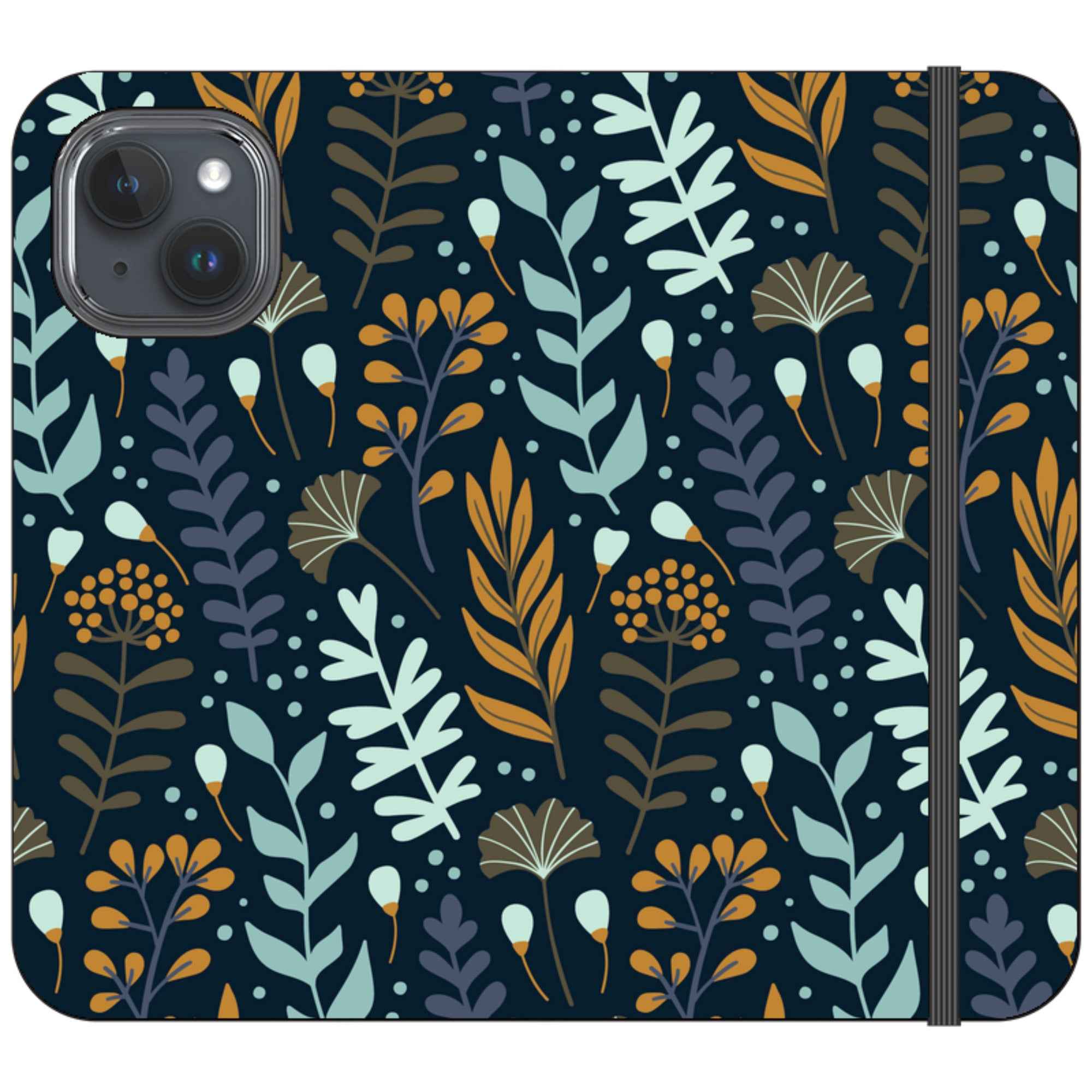 Wild Floral Vegan Leather — iPhone 15 Wallet Case — Finnaij