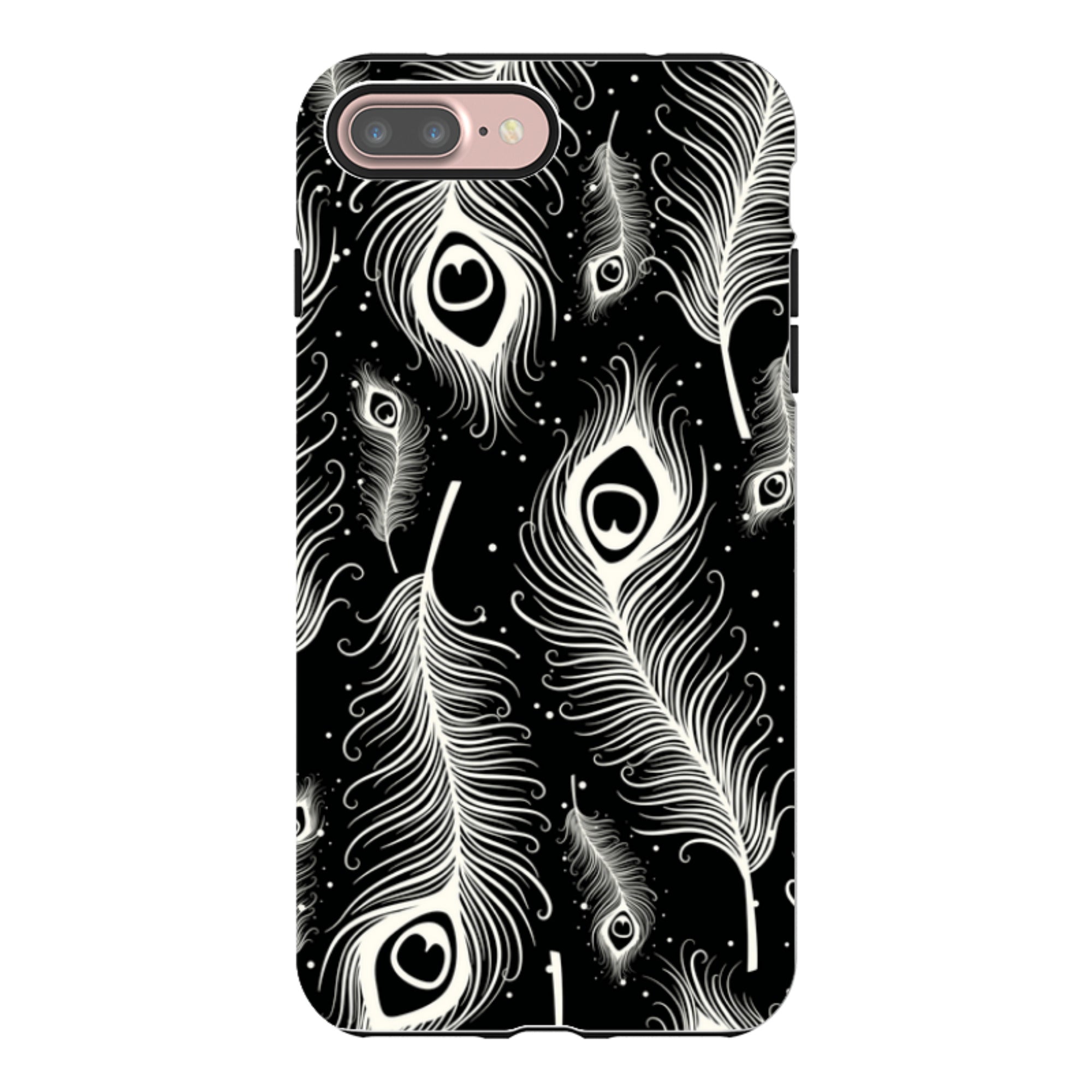 Feathers in Bloom Black - iPhone Tough Case